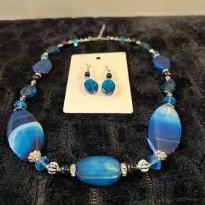 Park Lane Cobalt Beaded Necklace and Earring Set